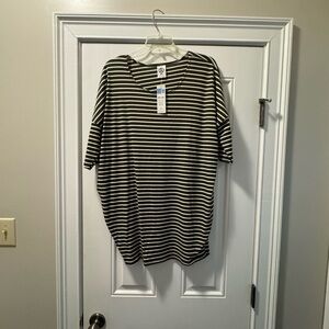 Agnes & Dora olive green and White Striped Dolman Tunic